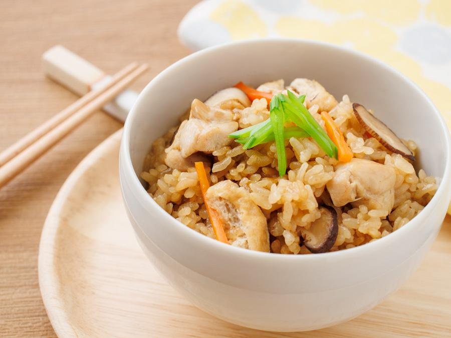 青汁ジュレで五目炊き込みご飯！