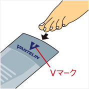 Vマークの方から脚を通す