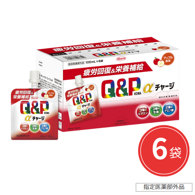 キューピーコーワαチャージ　アップル風味 100mL×6袋【指定医薬部外品】 100mL×6袋