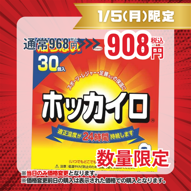 ホッカイロ 貼らない レギュラー 30個 30個入
