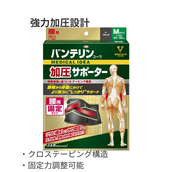 バンテリンコーワ加圧サポーター　腰用 ブラック Ｍ