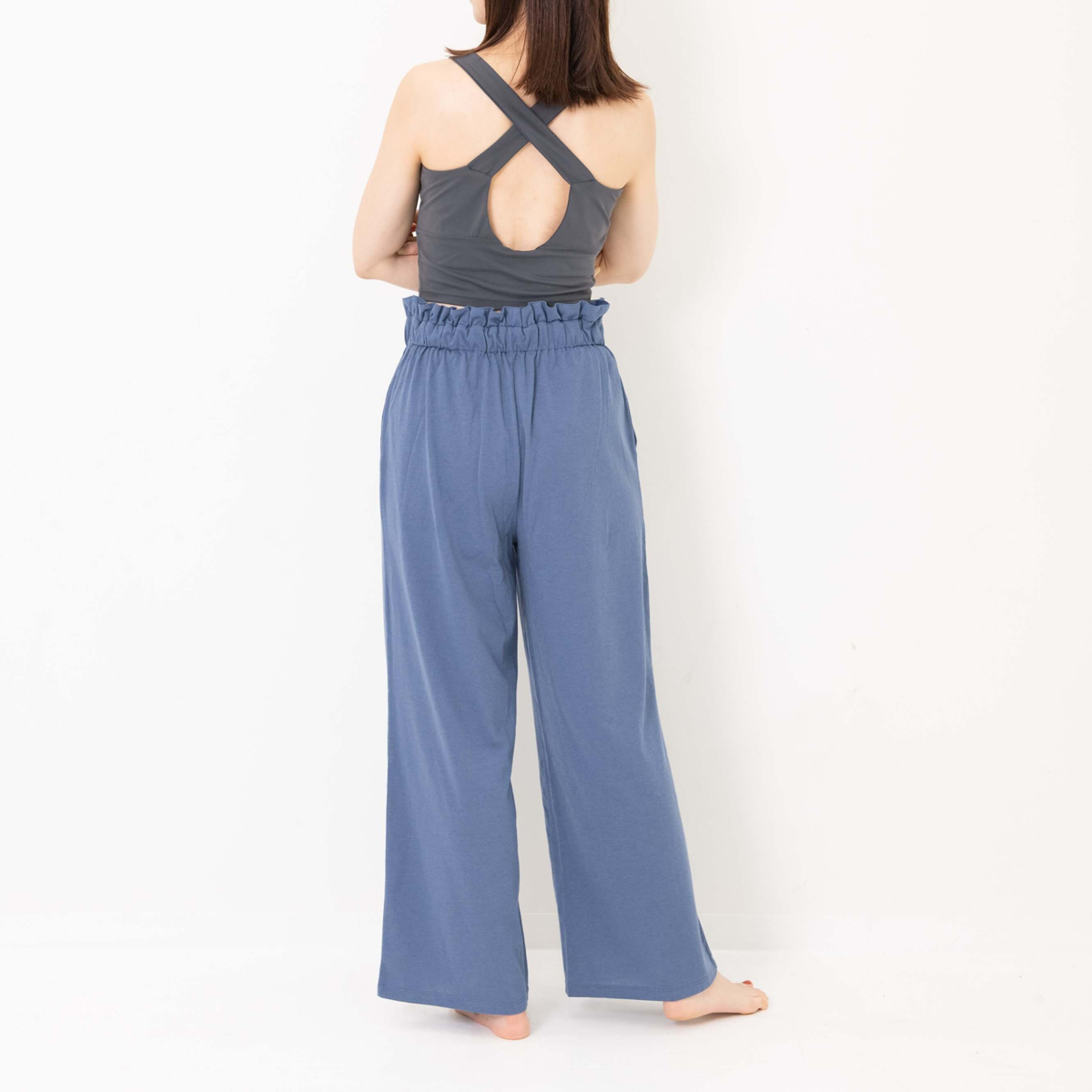 リカバーワイドパンツ ブラック S