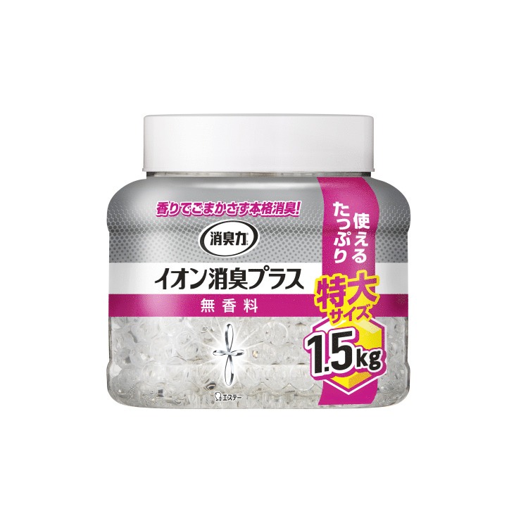 エステー 消臭力 クリアビーズ イオン消臭プラス 特大 本体 無香料 1.5kg 1.5㎏