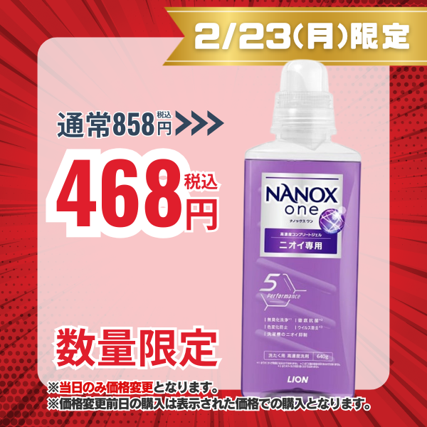 ライオン LION NANOX one ナノックスワン ニオイ専用 本体大 640g[洗濯