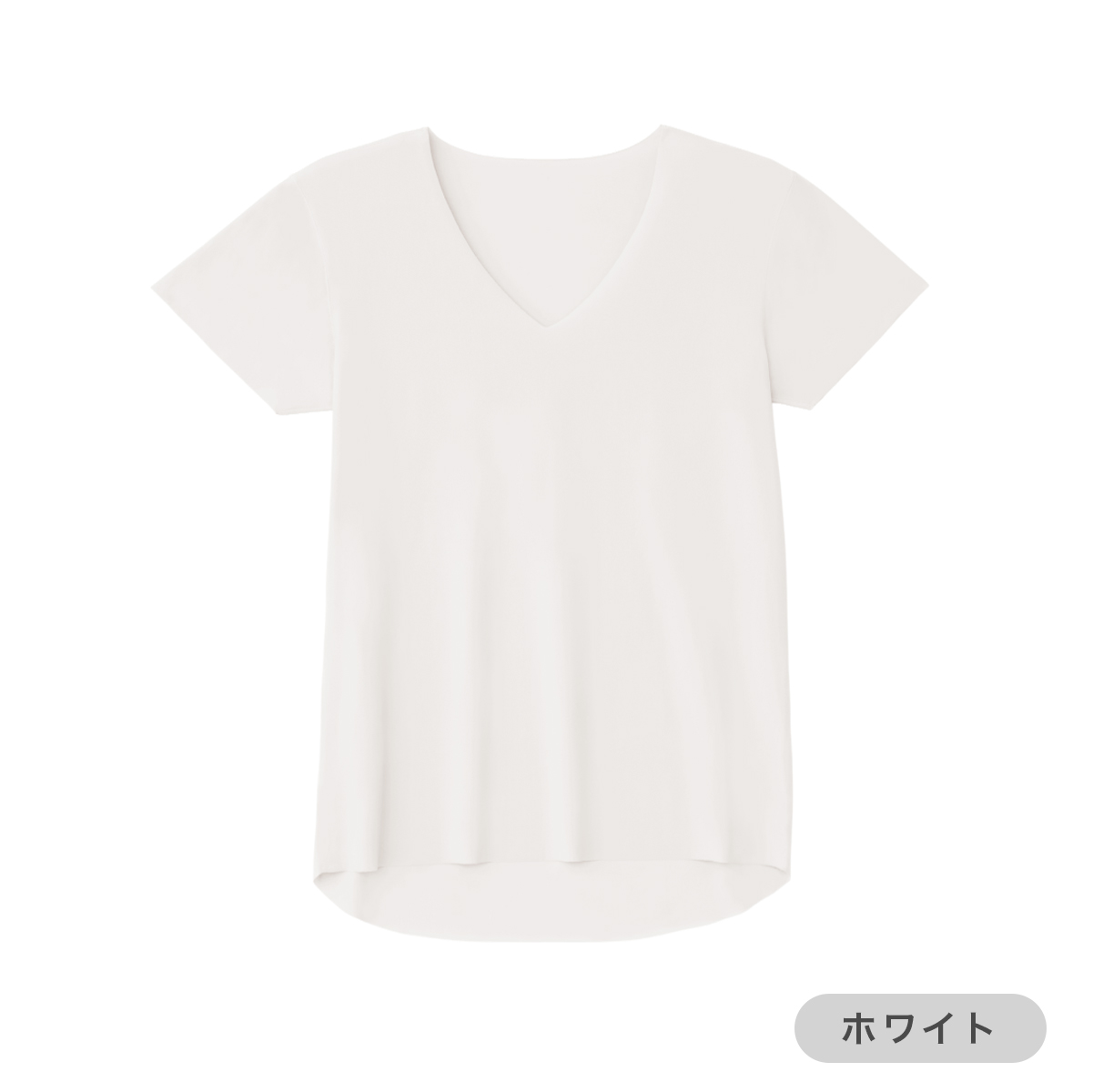メッシュVネックTシャツ ホワイト S
