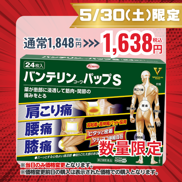 バンテリンコーワパップＳ　24枚 【第2類医薬品】