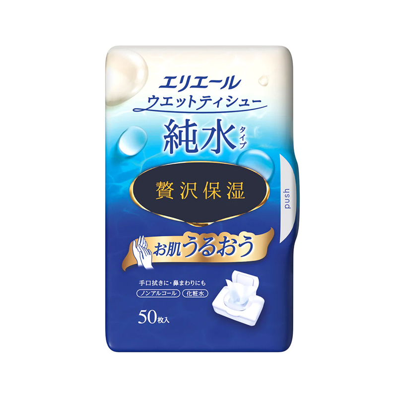 大王製紙  エリエール ウエットティシュー 純水タイプ 贅沢保湿 ボックス本体 50枚