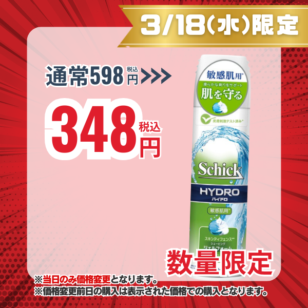 シック Schick ハイドロ スキンディフェンス シェービングジェルフォーム 199g