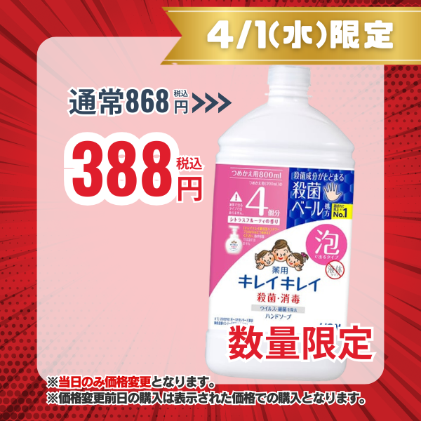 ライオン LION キレイキレイ 薬用泡ハンドソープ シトラスフルーティの香り つめかえ用 800mL 【医薬部外品】