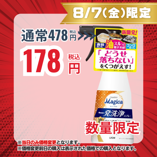 ライオン LION チャーミーマジカ CHARMY Magica 一発洗浄スプレー オレンジの香り 本体 300mL [台所用洗剤]