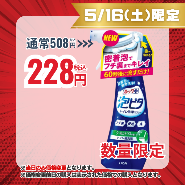 ライオン LION ルックプラス 泡ピタ トイレ洗浄スプレー クールシトラスの香り 本体 300mL [トイレ用洗剤]