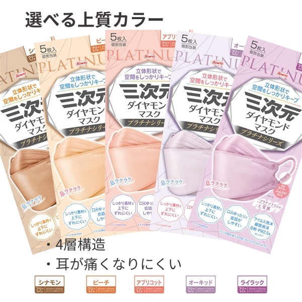 三次元ダイヤモンドマスク　プラチナシリーズ　５枚入