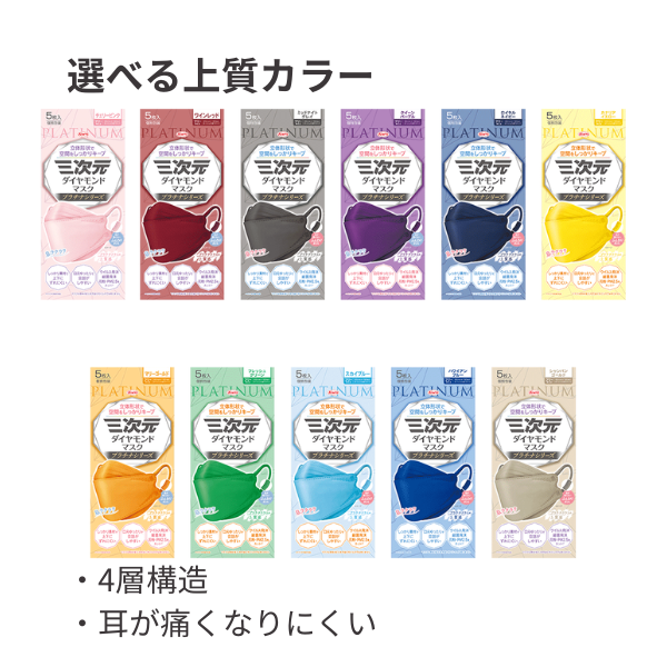 三次元ダイヤモンドマスク　プラチナシリーズ　５枚入