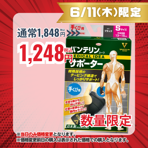 バンテリンコーワサポーター 手くび用