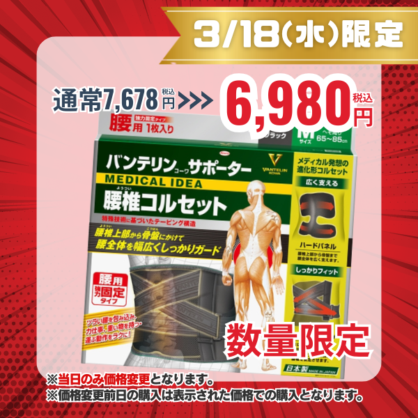 バンテリンコーワサポーター　腰椎コルセット