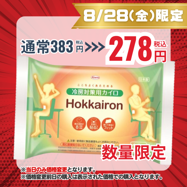 ホッカイロ　Hokkairon（ホッカイロン）　冷房対策用　貼るレギュラー　10個