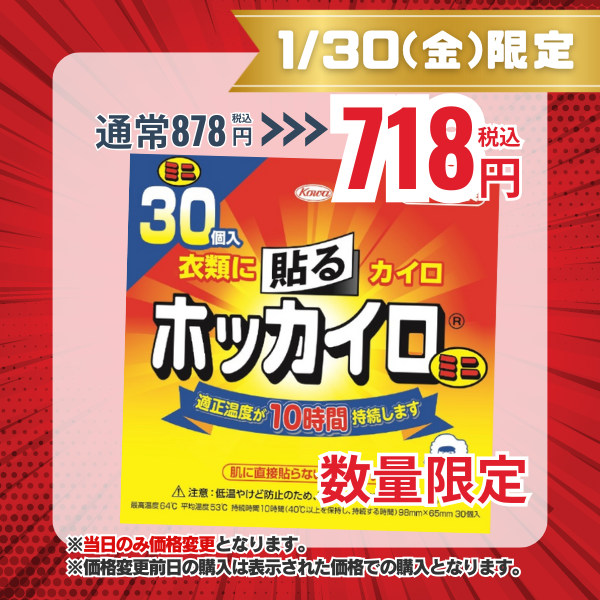 ホッカイロ 貼る ミニ 30個