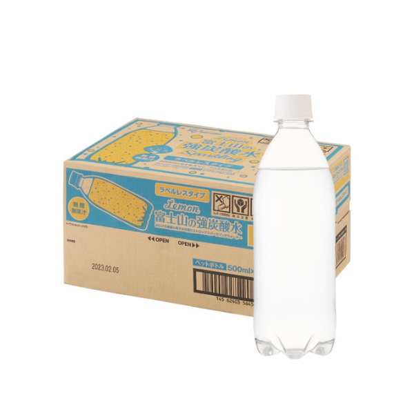 アイリスオーヤマ 富士山の強炭酸水 レモン ラベルレス 500mL×24本