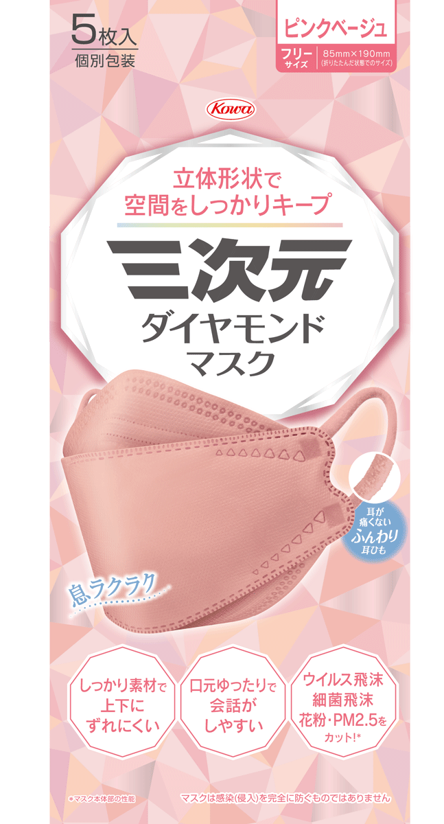 景品_三次元ダイヤモンドマスクピンクベージュ