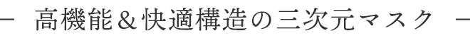 高機能＆快適構造の三次元マスク